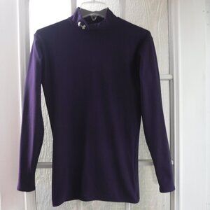 Under Armour Purple Color Mock Neck Long Sleeve Activewear Top